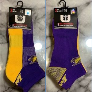 6 Pair Los Angeles Lakers Socks - Officially Licensed NBA Merchandise - NWT $40
